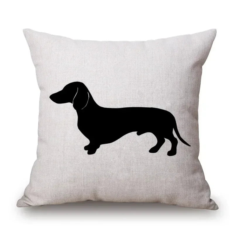 Hand Painting Dachshund Dog Posters Cushion Covers Sausage Pet Animals Pillowcase Decorative Pillows for Sofa