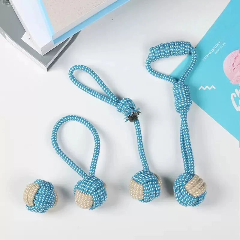 Durable Cotton Rope Ball Toy – Interactive Tug, Fetch & Teeth Cleaning Chew for All Dogs