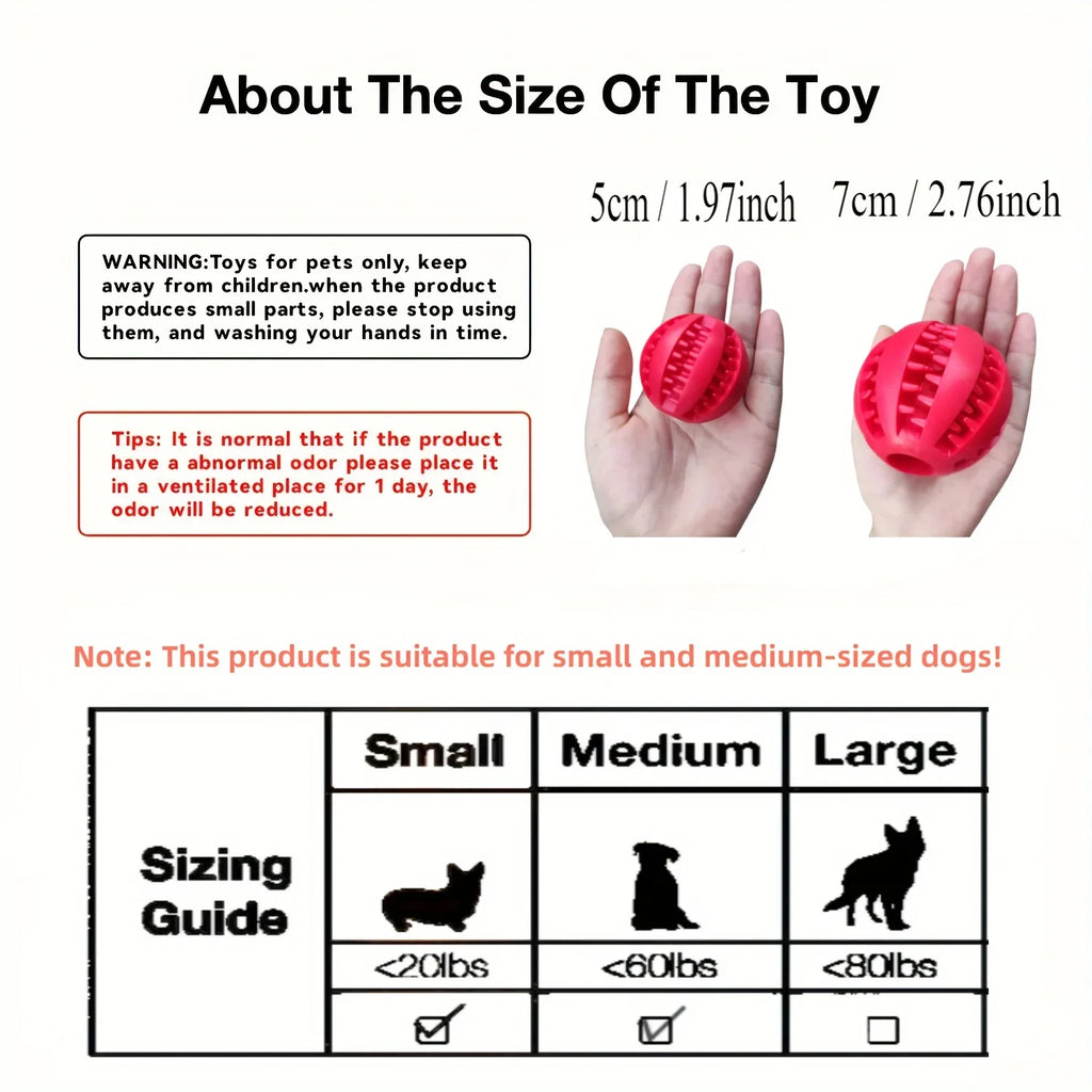 Interactive Dental Treat Ball – Durable Bite-Resistant Rubber Slow Feeder for All Dogs