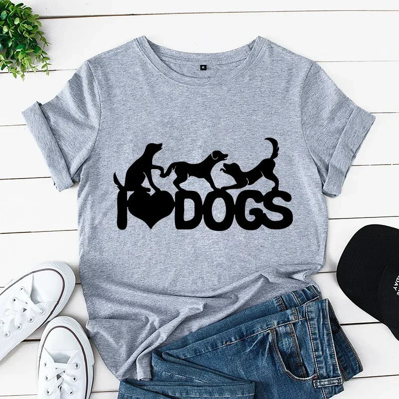 Dachshund Mom Print Women's Clothing Dog Lover T-Shirts Cartoon Animals Female Tops Vintage Clothes Oversized Women New T-Shirts