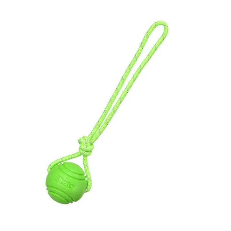 Glow-Grip Reflective Dog Ball & Rope – Night-Safe Interactive Tug & Dental Toy