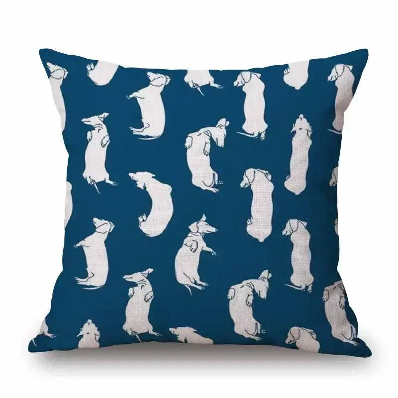 Hand Painting Dachshund Dog Posters Cushion Covers Sausage Pet Animals Pillowcase Decorative Pillows for Sofa