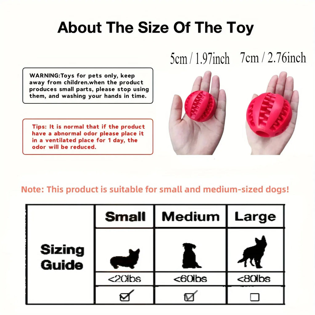 Interactive Dental Treat Ball – Durable Bite-Resistant Rubber Slow Feeder for All Dogs