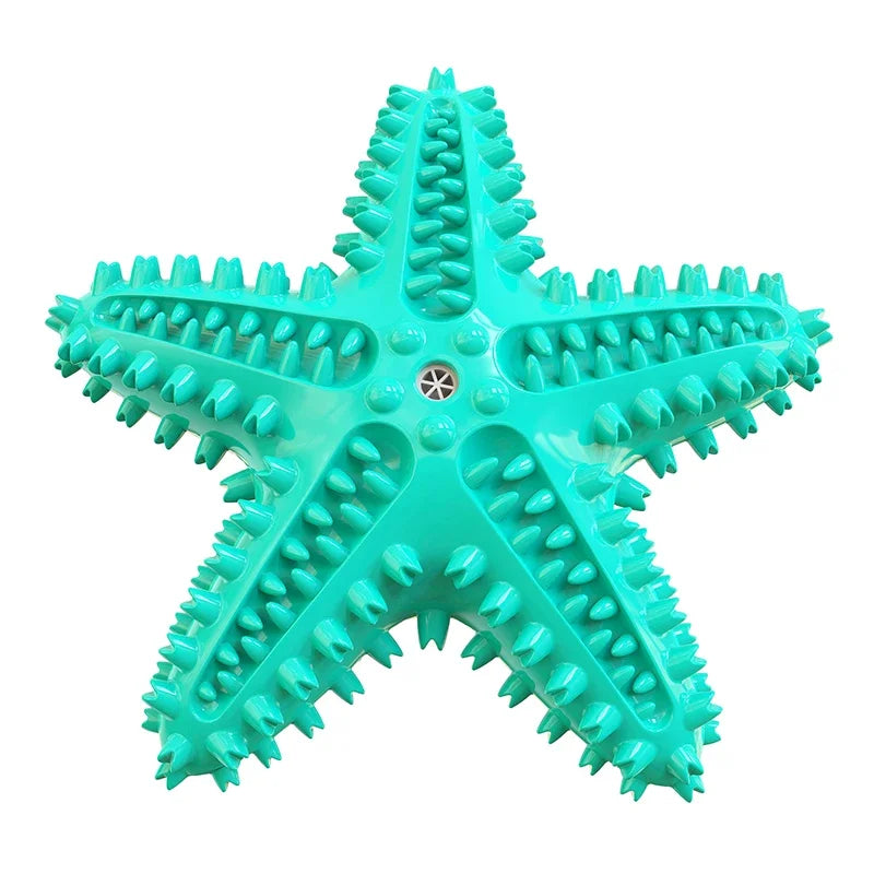 Interactive Starfish Dental Chew – Heavy-Duty Squeaky TPR Toy for Large Dogs