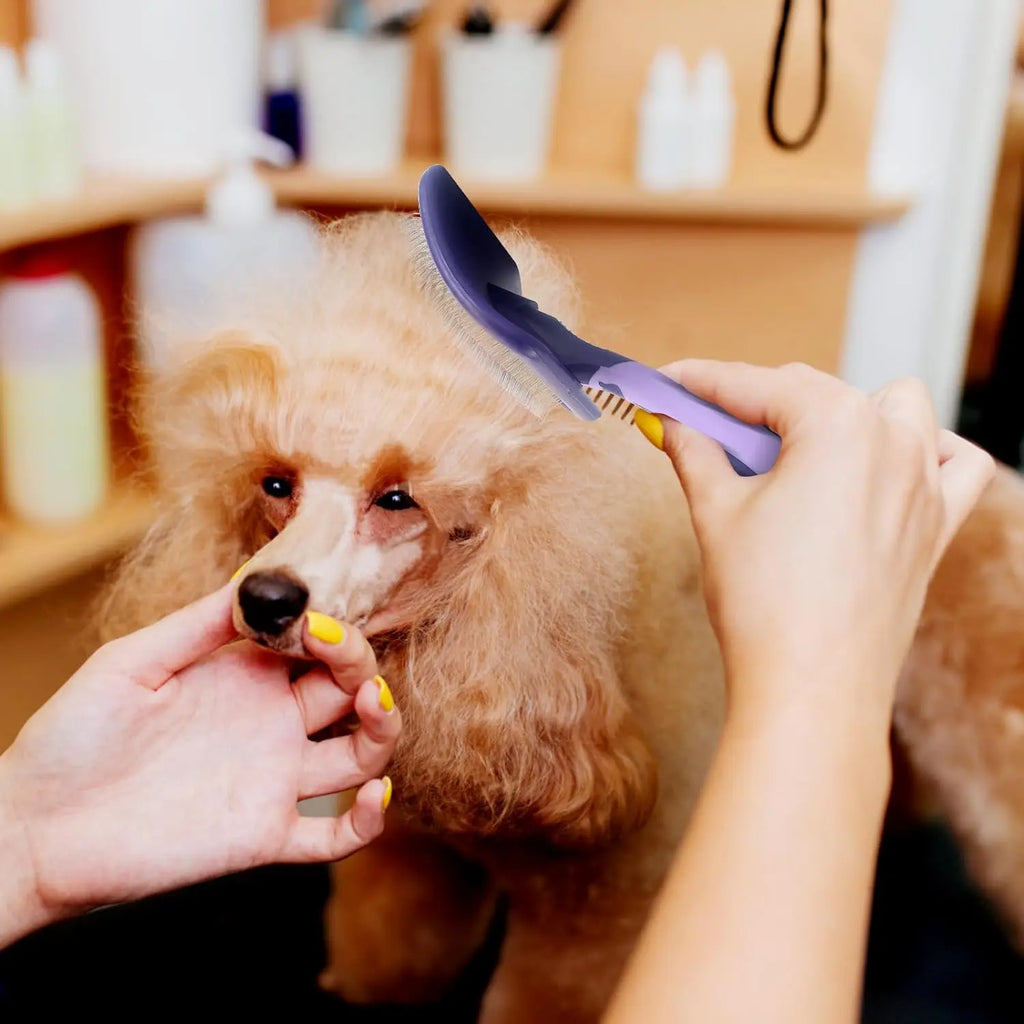 Professional Pet Grooming Brush – Dematting & Detangling Tool for All Hair Types