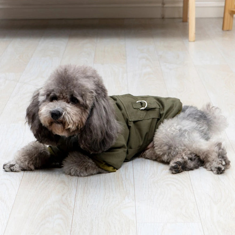 Sherpa-Lined Winter Dog Jacket – Windproof Quilted Puppy Hoodie
