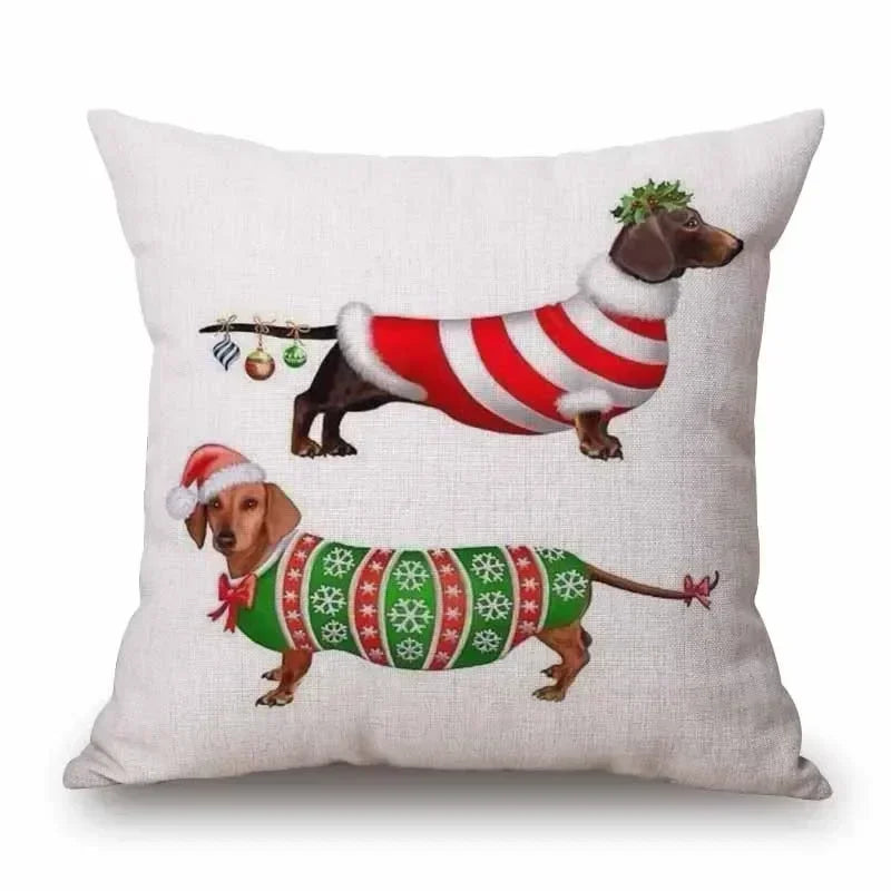 Hand Painting Dachshund Dog Posters Cushion Covers Sausage Pet Animals Pillowcase Decorative Pillows for Sofa