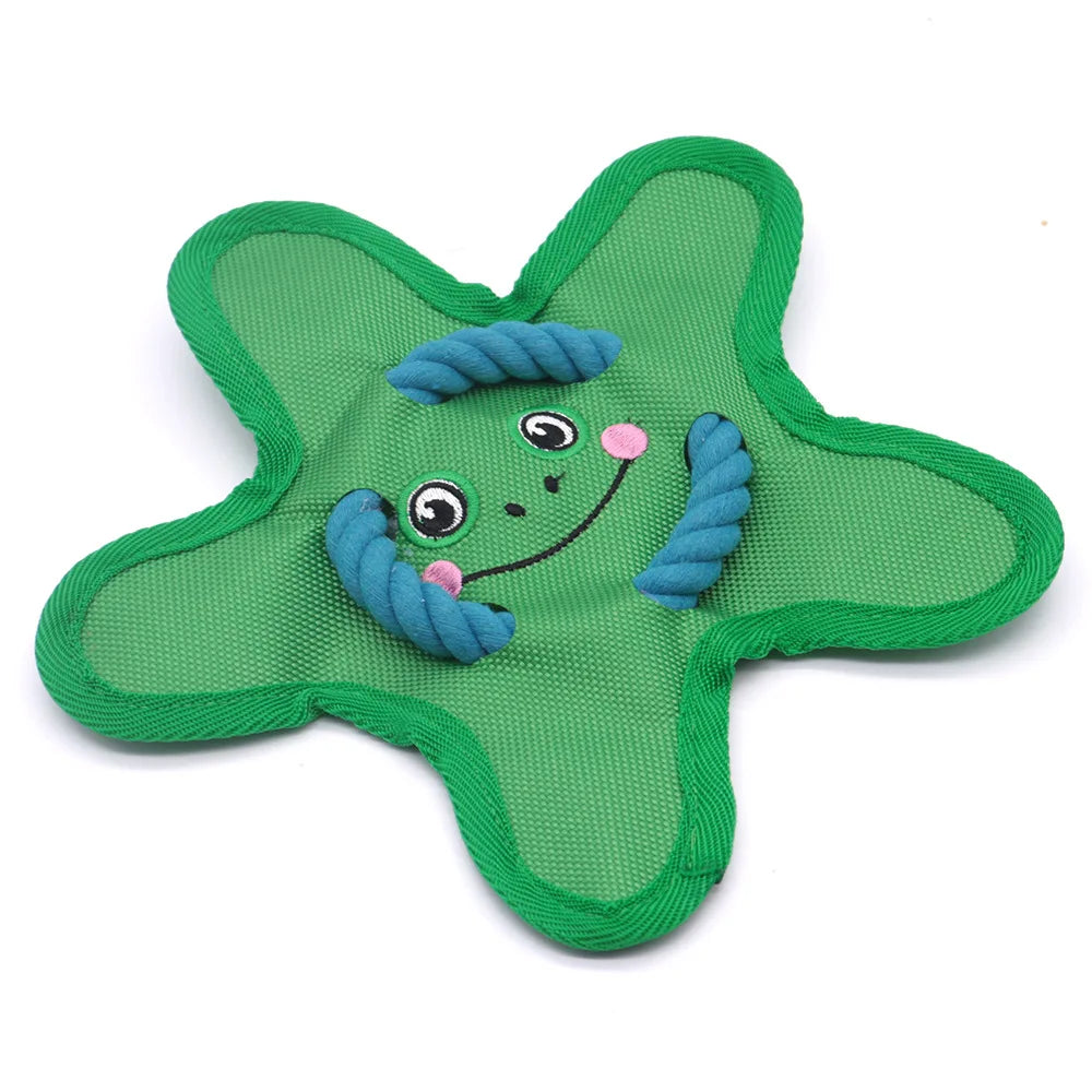"Crinkle-Crunch" Heavy Duty Star Dog Toy – Squeaky Oxford Cloth Interactive Toy