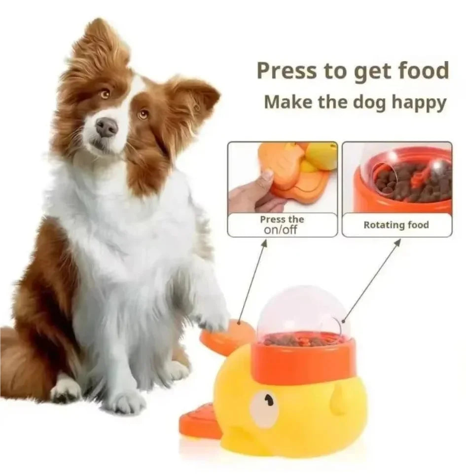 Juguete interactivo para perros Wobble-Duck: comedero lento y dispensador de golosinas que potencia el coeficiente intelectual
