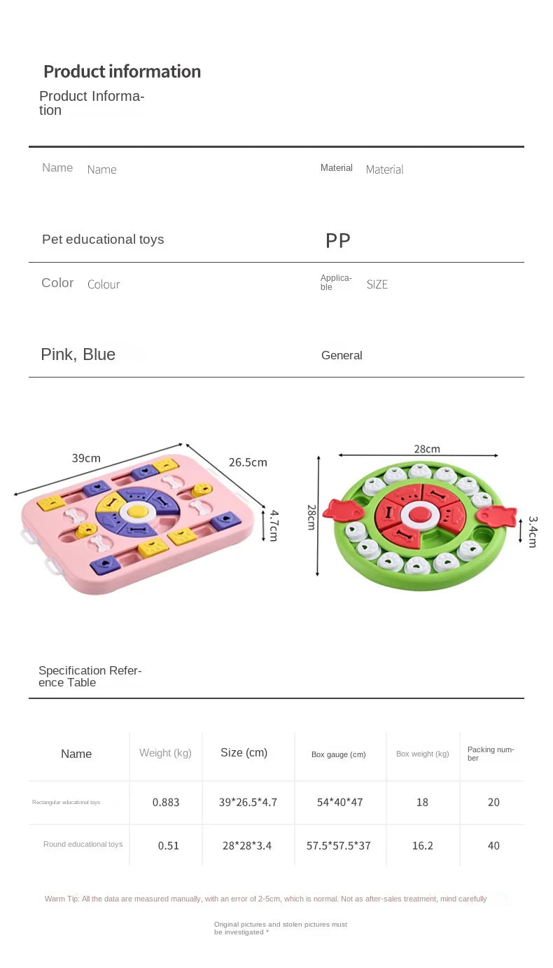 "Brainiac" Interactive Dog Puzzle – Level 2 Enrichment Feeder & Mental Stimulation Toy