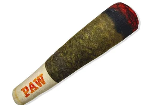 "The Big Boss" Cigar Plush Squeaker – Durable Fleece Teeth-Grinding Toy for Small & Medium Dogs