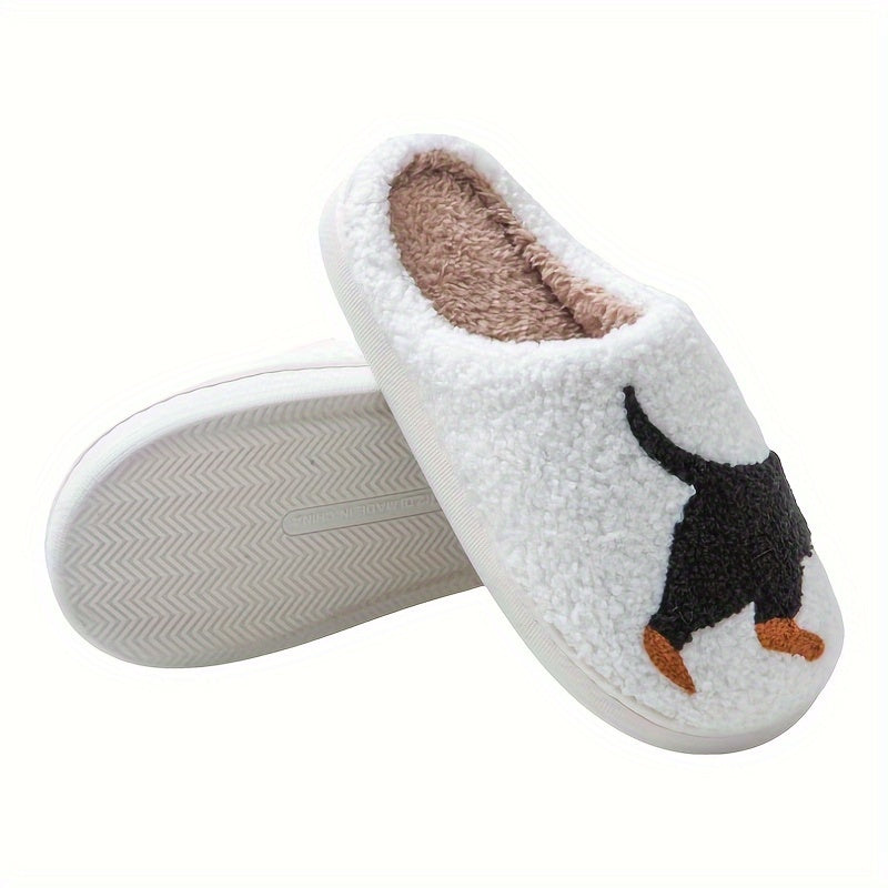 Cozy Cartoon Dachshund Slippers - Ultra-Soft Sole Platform, Plush Lined, Non-Slip, Comfortable, Warm, and Relaxing Footwear for Home, Lounge, or Leisure - Perfect for Casual Wear