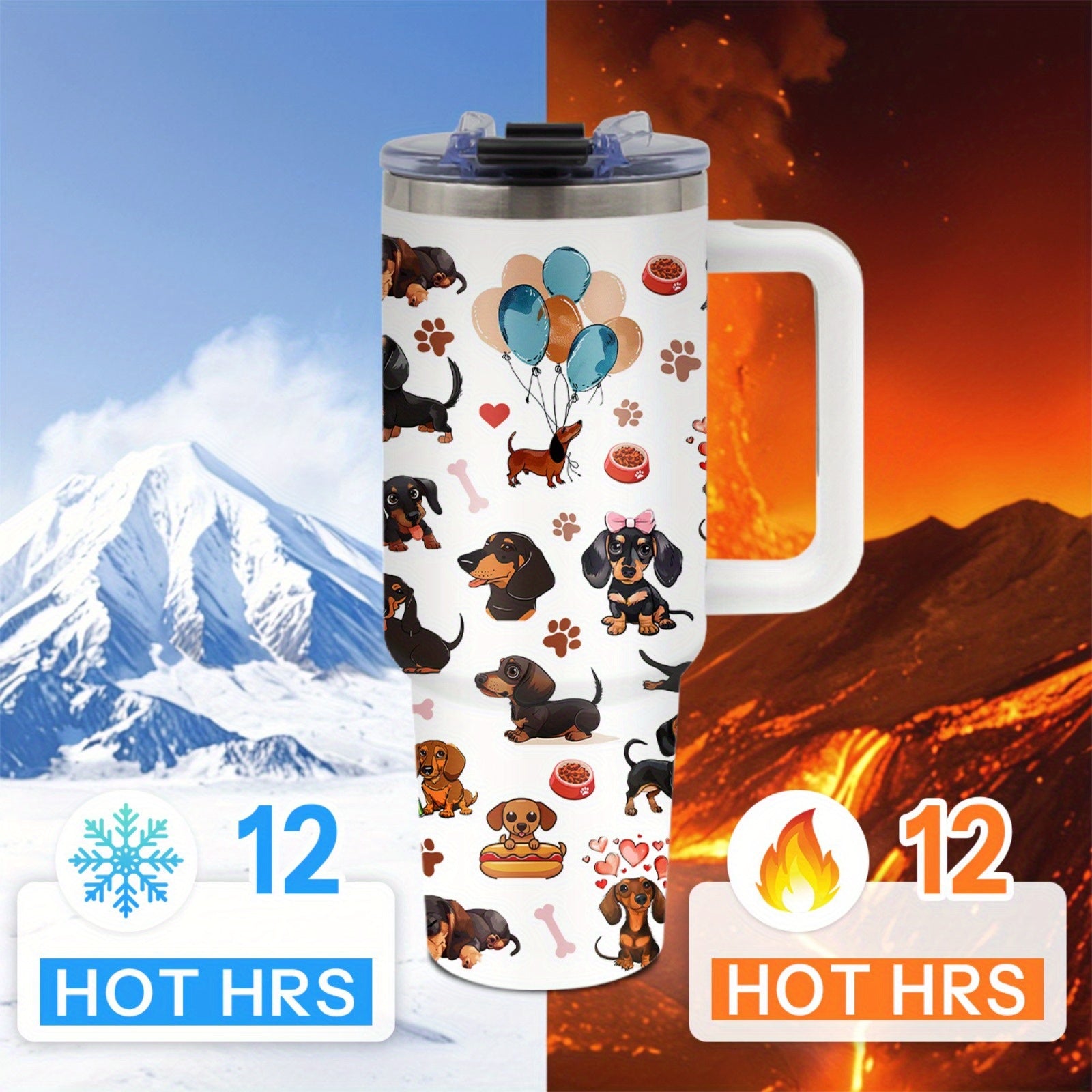 Dachshund Gifts for Women, Mother'S Day Glass Tumbler for Mom, Birthday Gifts for Dog Lovers, Best Gift Ideas for Daughters, Girls, 40 oz Glass Tumbler with Handle