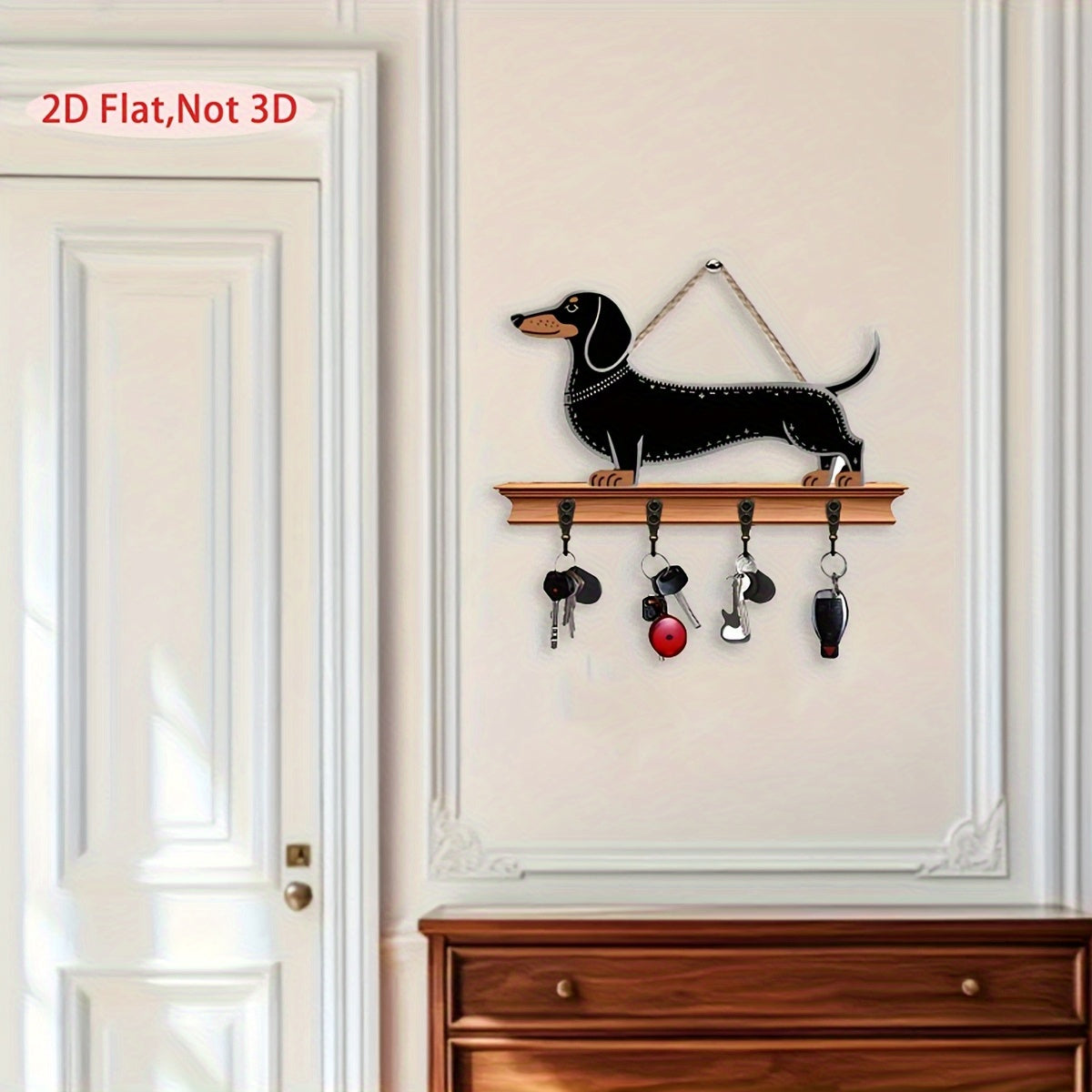 2D Flat 1pc Vintage Dachshund Themed Wooden Hook Wall Decoration, Suitable for Entryway, Office, or Living Room, Perfect Gift for Animal Lovers, Home Decor Accessory| Work Dog Design| Wooden Wall Art
