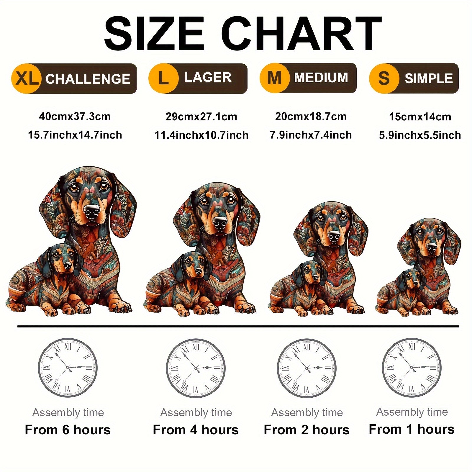 Dachshund Delight Artisan Wooden Puzzle – Irregular Shape Doxie Art Jigsaw