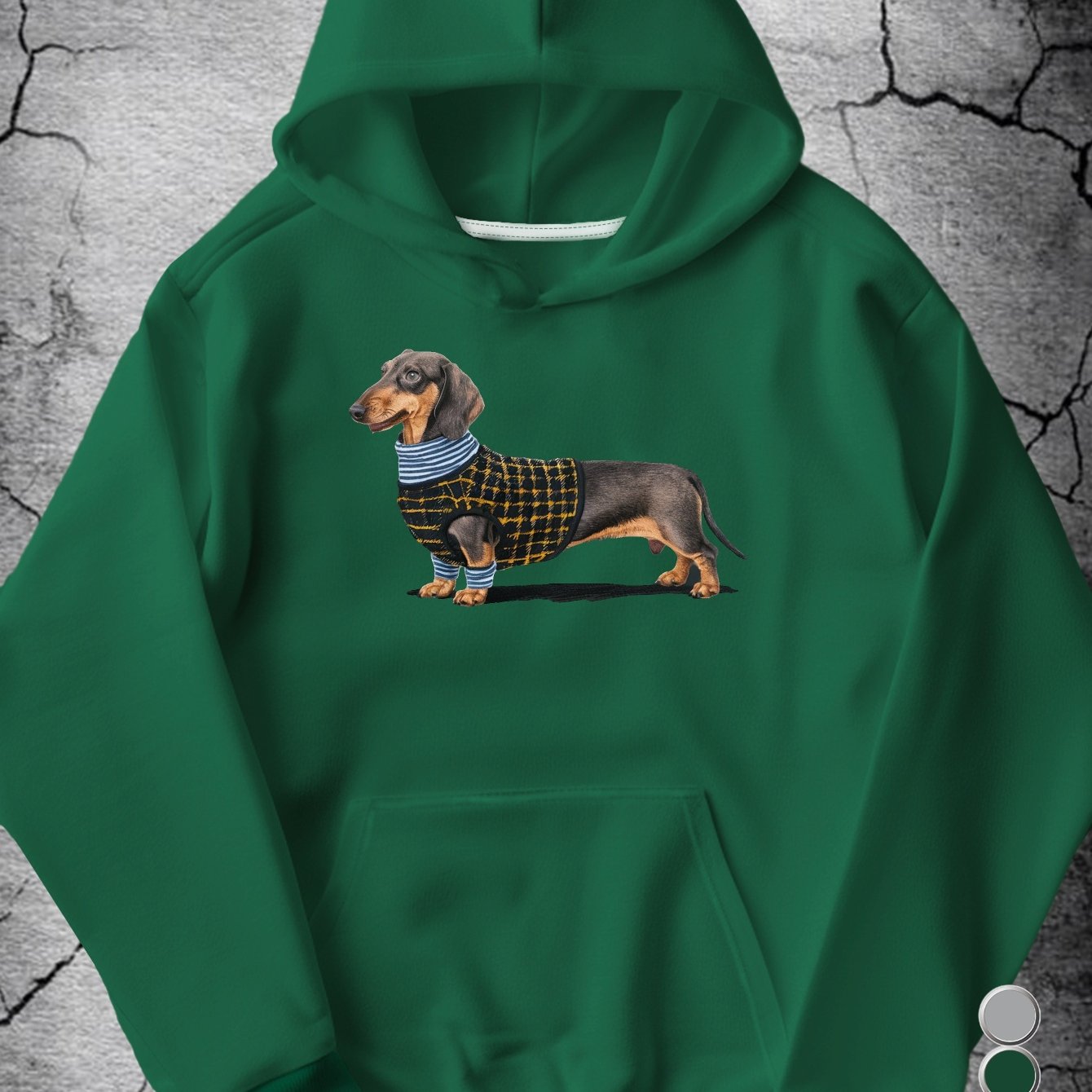 Men's Cozy Dachshund Embroidered Hoodie - Gray Geometric Design with Pockets, Sleeve Casual Sweatshirt for Fall/Winter, Machine Washable, Cozy Dog Sweater | Relaxed Fit Hoodie | Embroidered Dog Design, Dog Hoodie