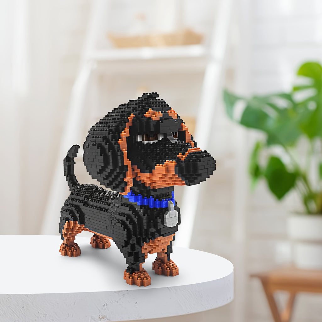 2100+Pcs Microparticle/Mini Building Blocks Set Cute Animal Dachshund Dog Model Holiday Gift Decoration Christmas Halloween Gift