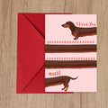 Dachshund-Themed Love Card with Envelope - Perfect for Valentine's Day & Anniversaries, Romantic Gesture for Spouse or Partner