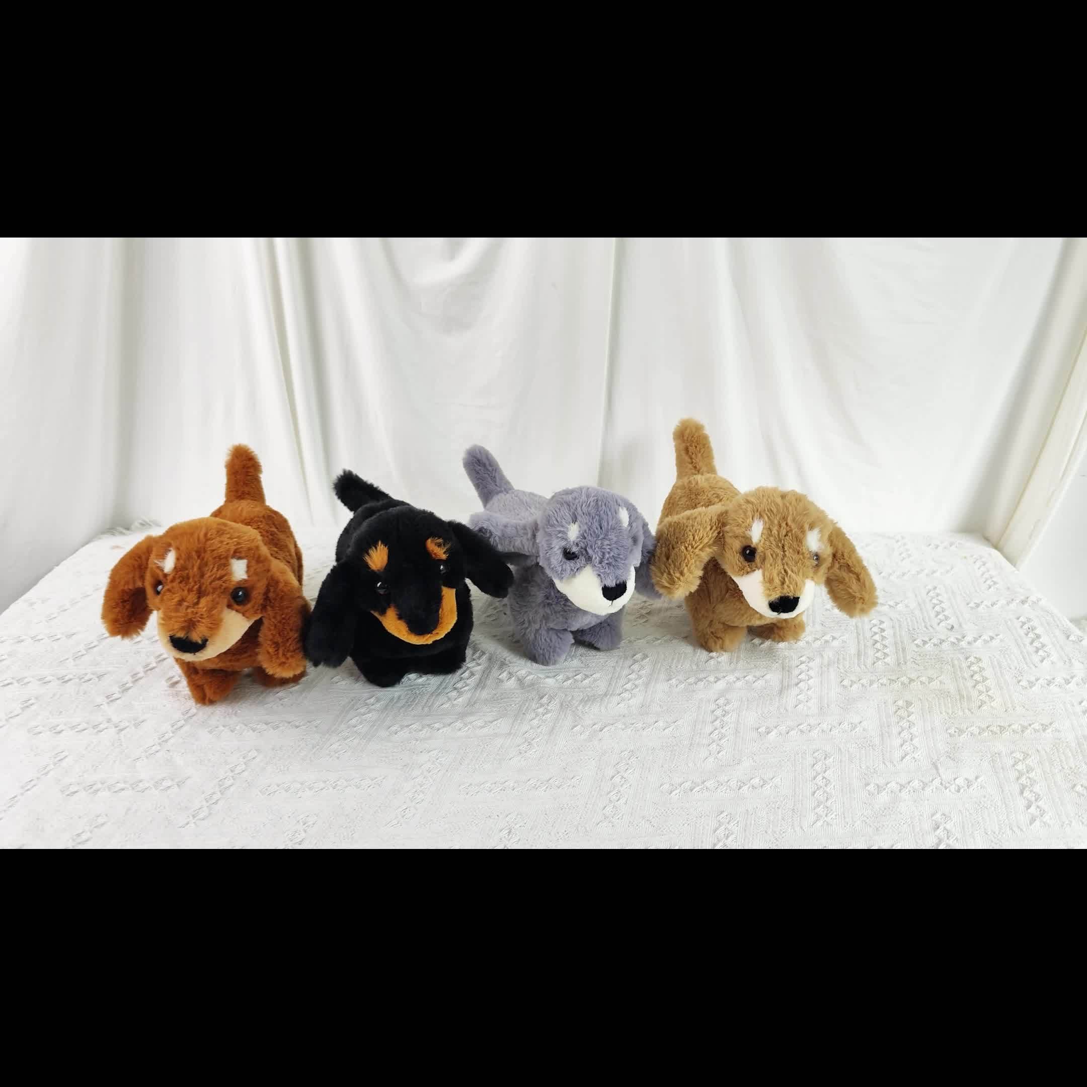 Dachshund Plush Cuddle Buddy – 11" Ultra-Soft Stuffed Doxie in Black, Gray, & Brown