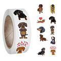 Dachshund Dog Sticker Roll – 500 Count Premium Vinyl Decals for Laptops, Water Bottles, and Gifting