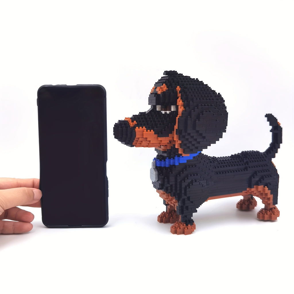 2100+Pcs Microparticle/Mini Building Blocks Set Cute Animal Dachshund Dog Model Holiday Gift Decoration Christmas Halloween Gift