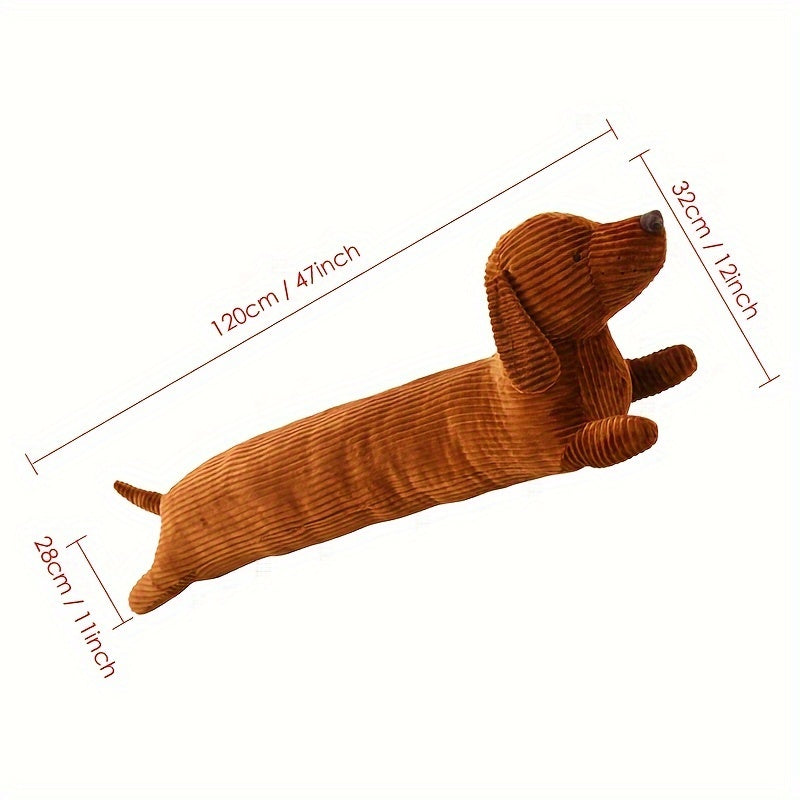Giant 47-Inch Dachshund Plush Body Pillow – Ultra-Soft "Rust" Doxie Hug Cushion for Home Decor & Gifting