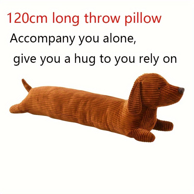 Giant 47-Inch Dachshund Plush Body Pillow – Ultra-Soft "Rust" Doxie Hug Cushion for Home Decor & Gifting
