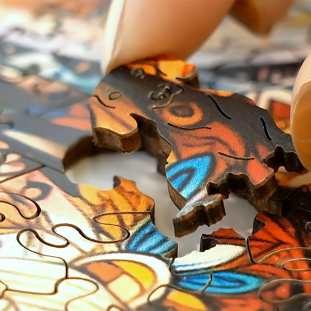 Dachshund Delight Artisan Wooden Puzzle – Irregular Shape Doxie Art Jigsaw