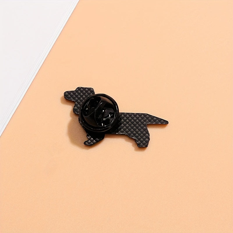 Geometric Dachshund Pin - Enamel Brooch for Everyday Wear on Bags, Hats, and Jackets - Suitable for Women and Men - DIY Accessory Gift