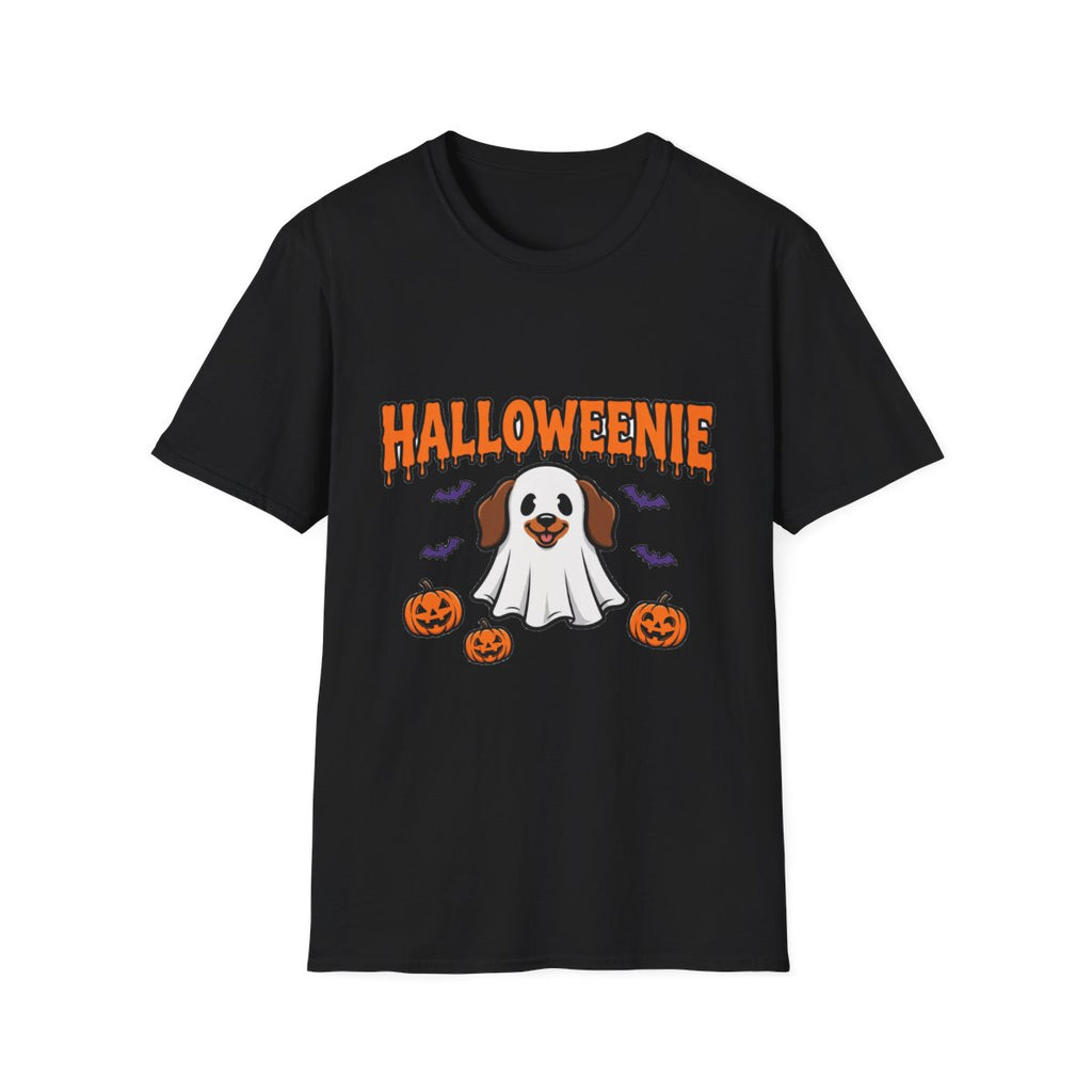 Halloweenie ghost dachshund tee - Black - front