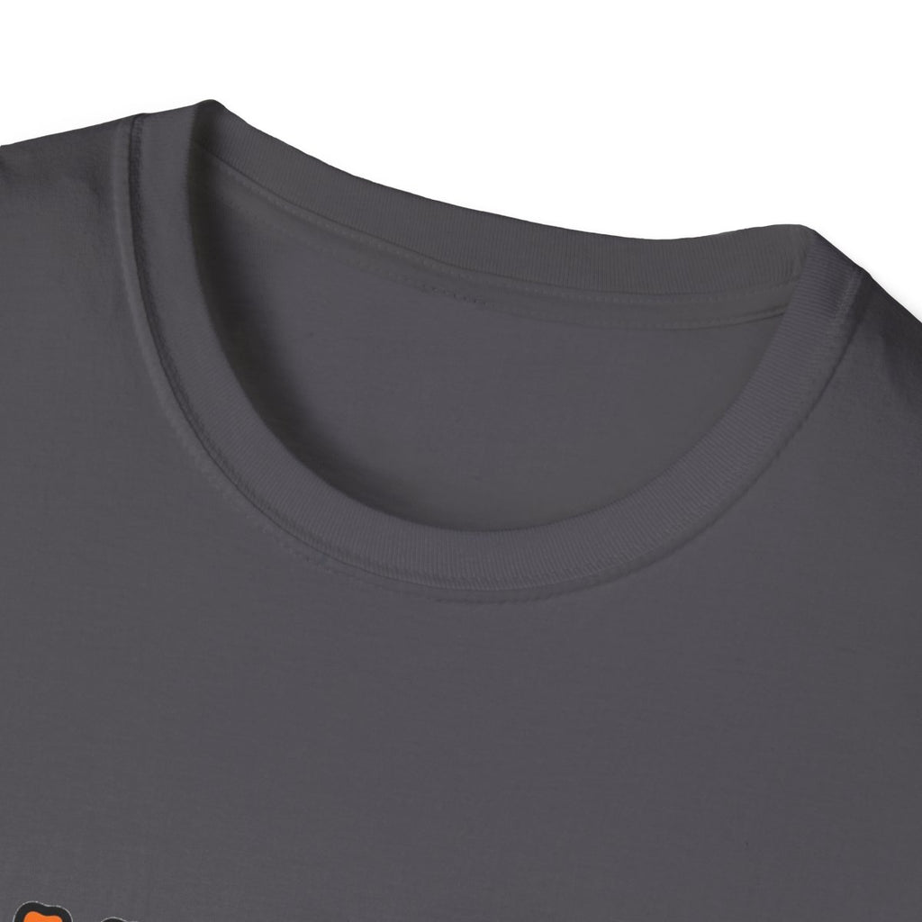Halloweenie ghost dachshund tee - Charcoal - neck