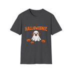 Halloweenie ghost dachshund tee - Dark Heather - front