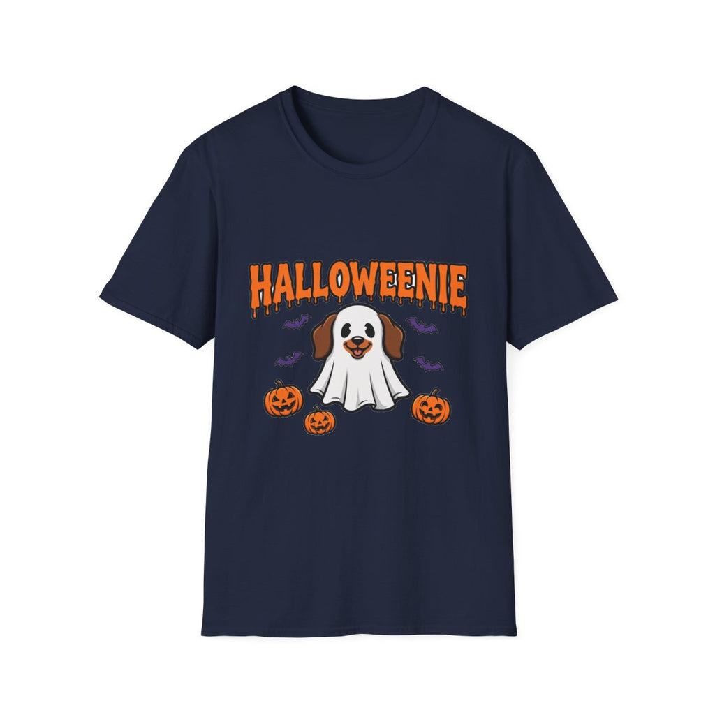 Halloweenie ghost dachshund tee - Navy - front