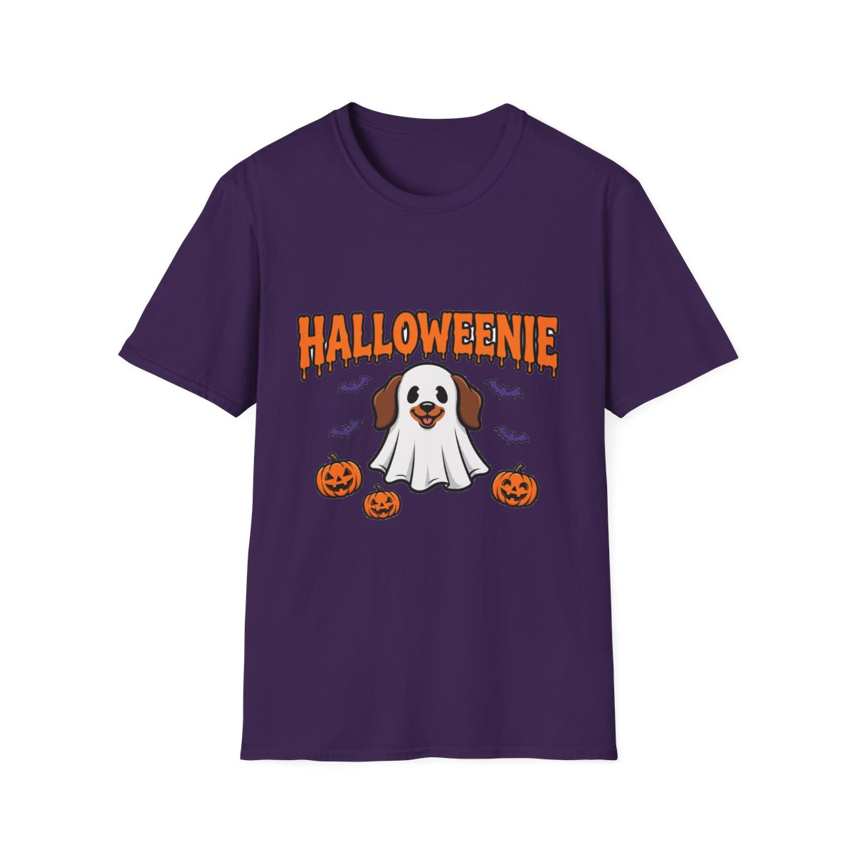 Halloweenie ghost dachshund tee - Purple - front
