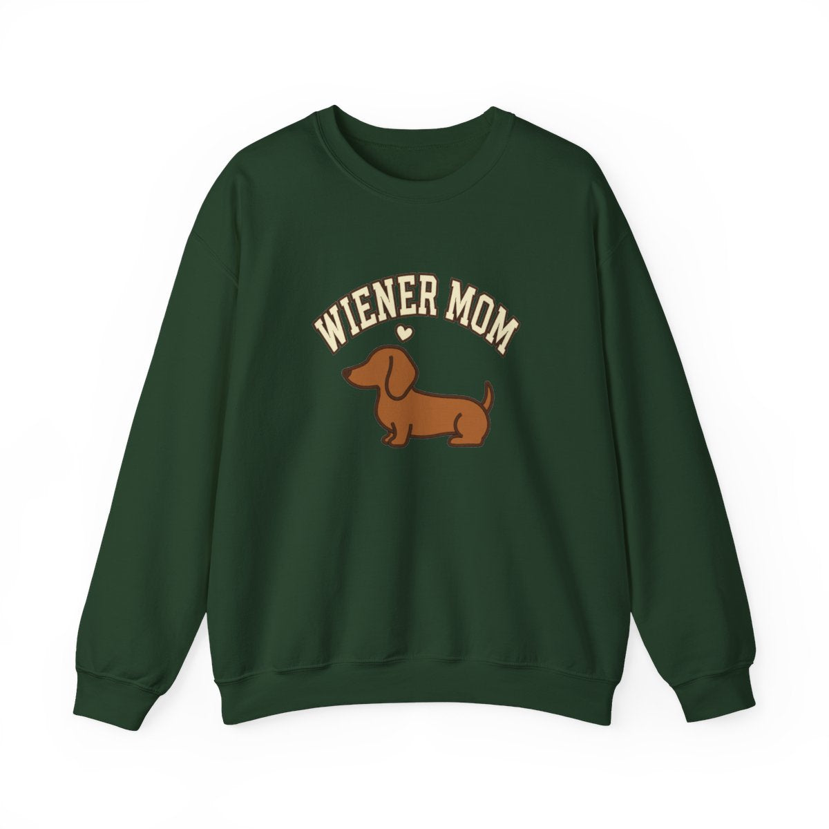 Wiener Mom Sweatshirt - Forest Green front view