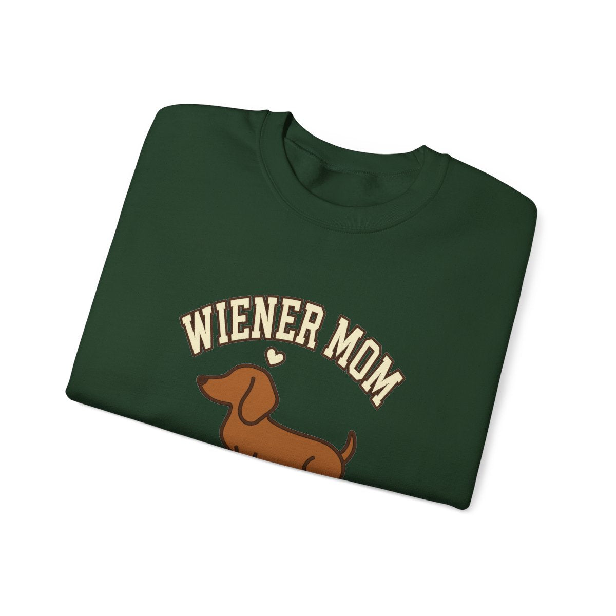 Wiener Mom Sweatshirt - Forest Green folded detail