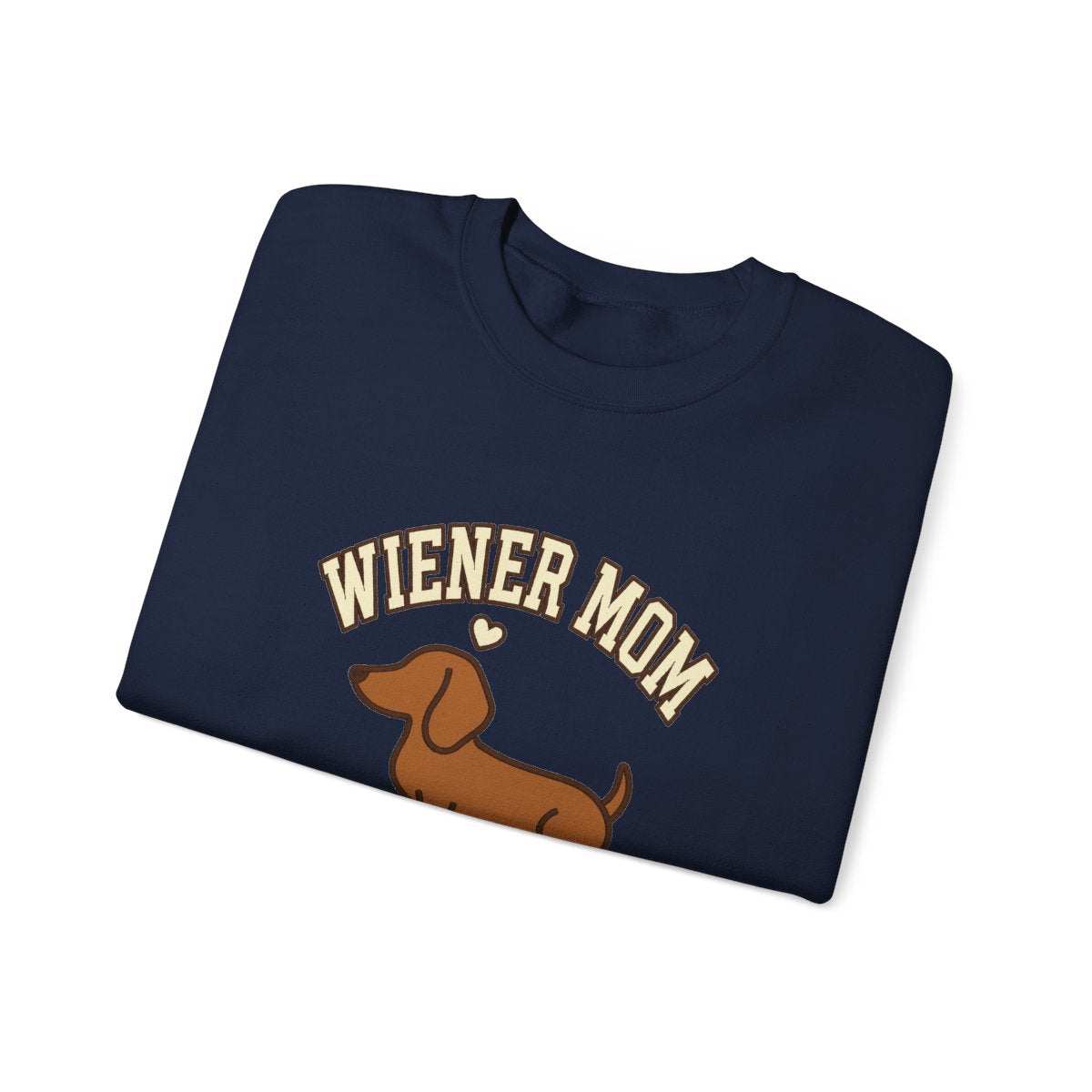 Wiener Mom Sweatshirt - Navy folded detail